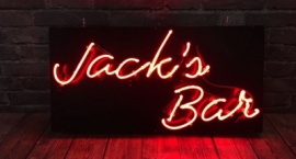 "Jack's Bar" custom size neon sign
