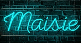 "Maisie" custom neon logo sign